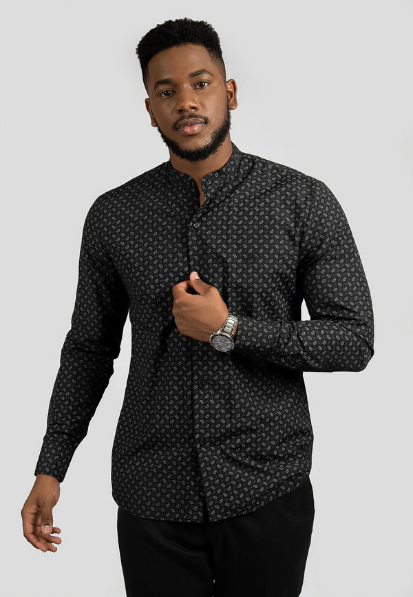 Black Patterned Long Sleeve