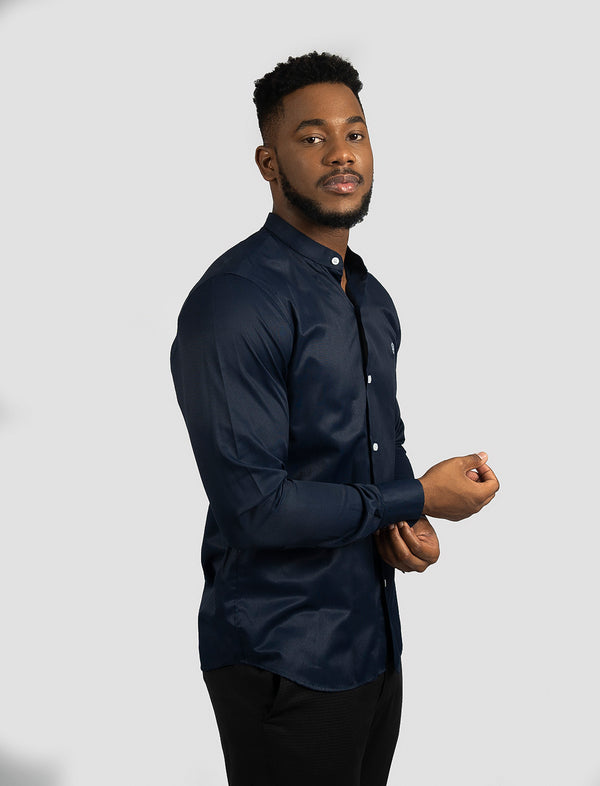 Navy Blue Long Sleeve Shirt