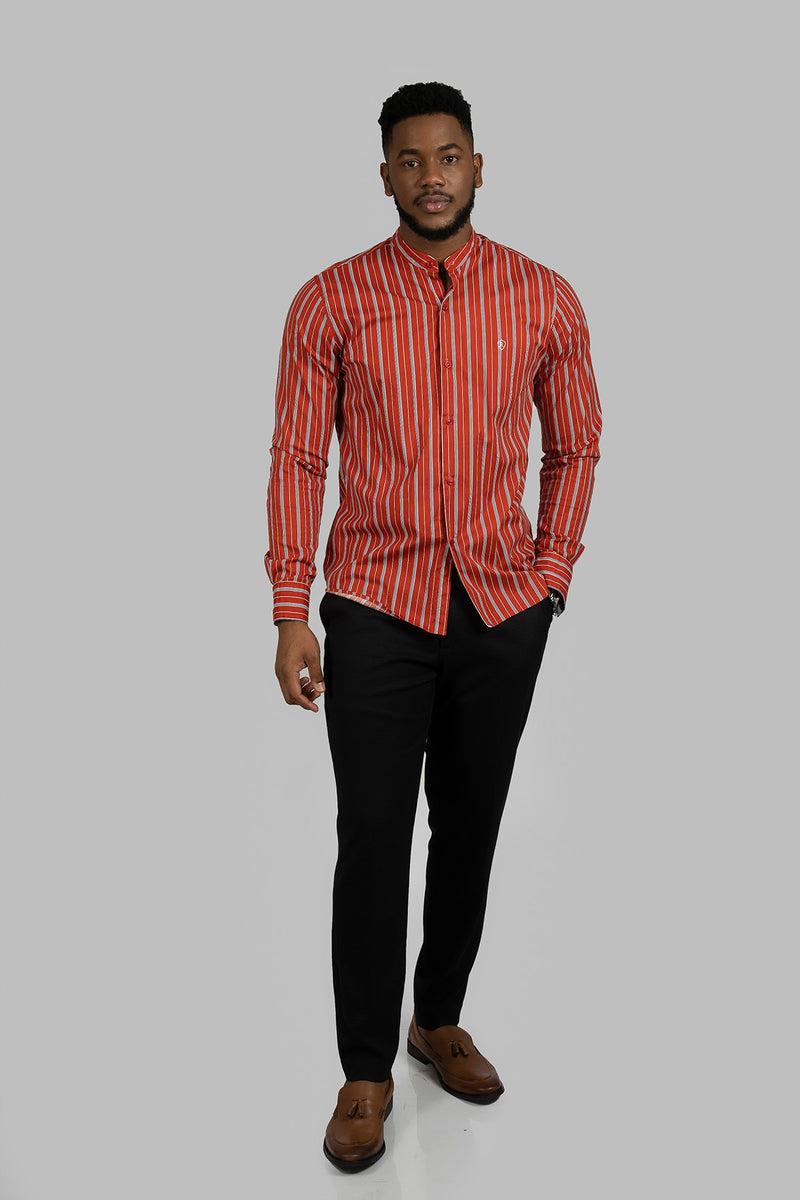 Red Striped Long Sleeve Shirt