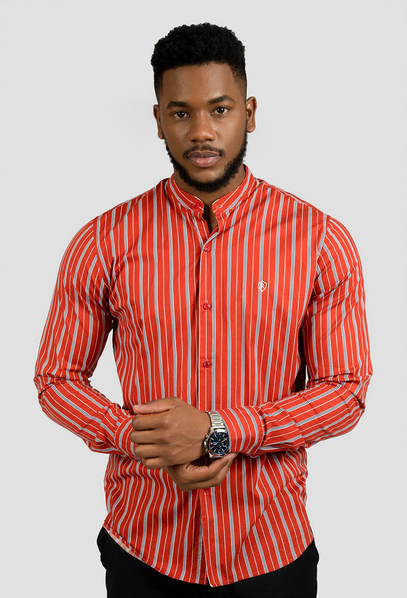 Red Striped Long Sleeve Shirt