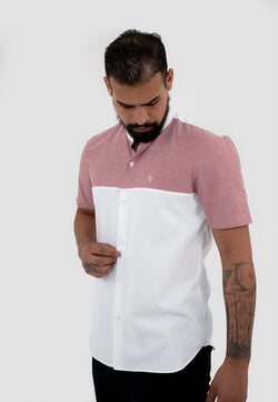 Pink & White Short Sleeve Shirt