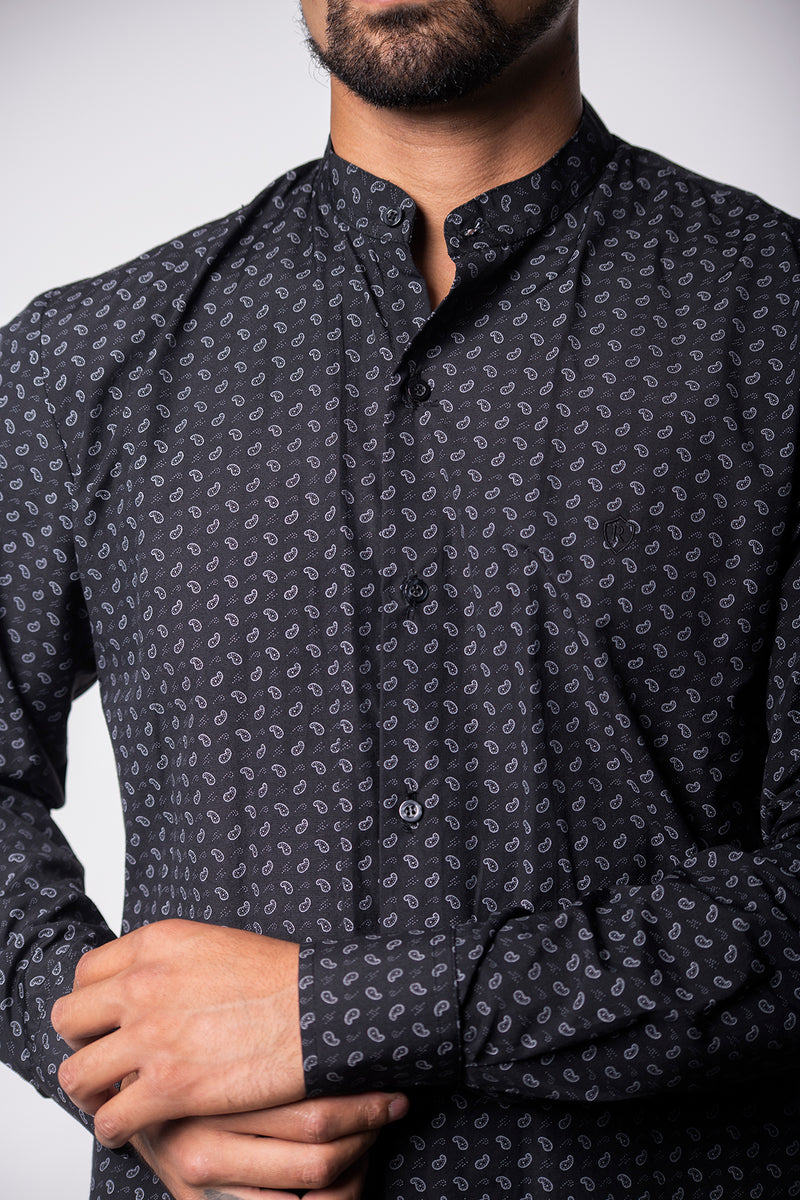 Black Patterned Long Sleeve