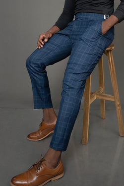 Blue Plaid Trouser