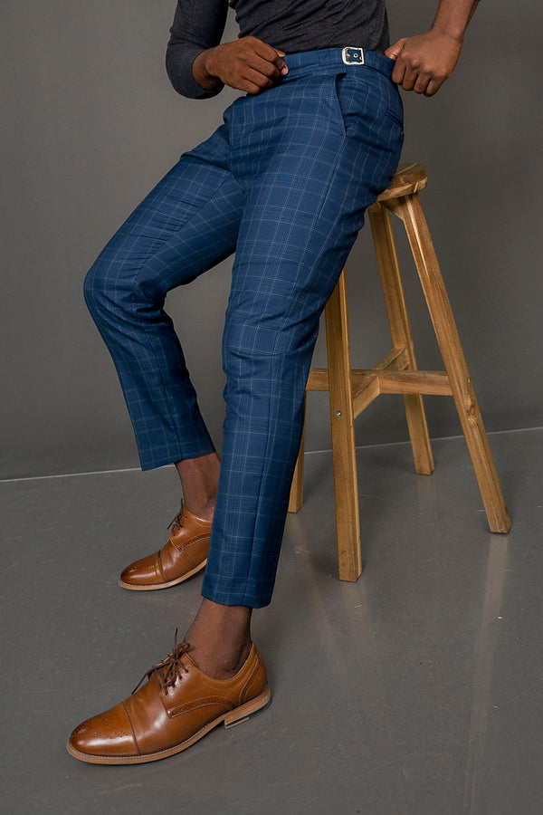 Blue Plaid Trouser