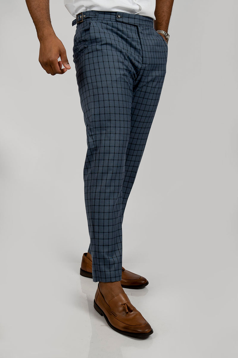 Premium Blue Plaid Trouser