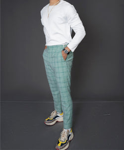 Green Plaid Trouser